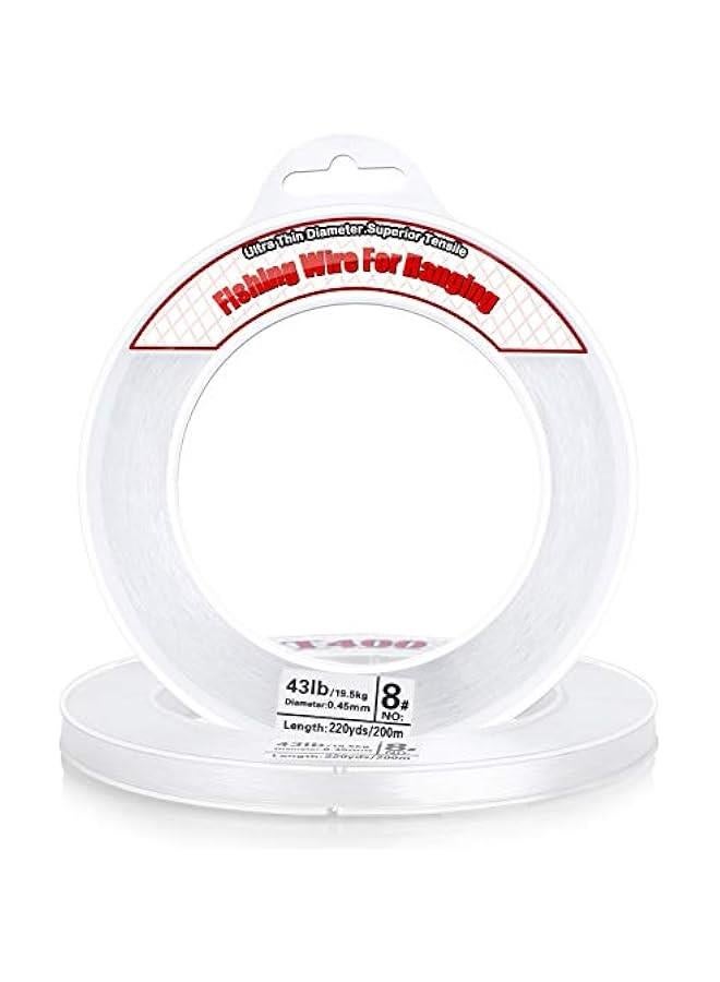 Clear Fishing Wire, Acejoz 656FT Fishing Line Clear Invisible Hanging Wire Strong Nylon String Supports 40 Pounds for Balloon Garland Hanging Decorations - Image 1
